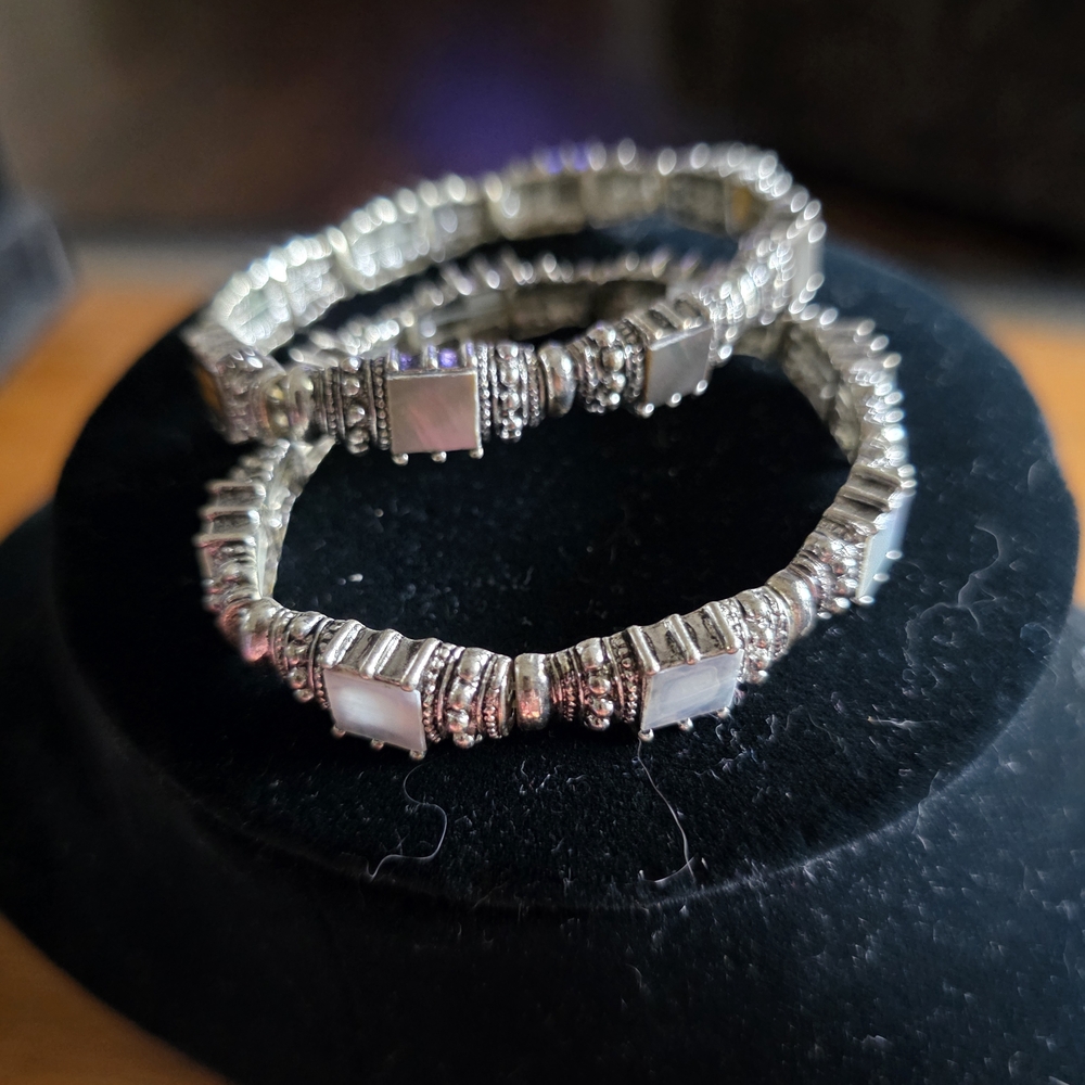 Elegant Silver-Toned Bracelet Set